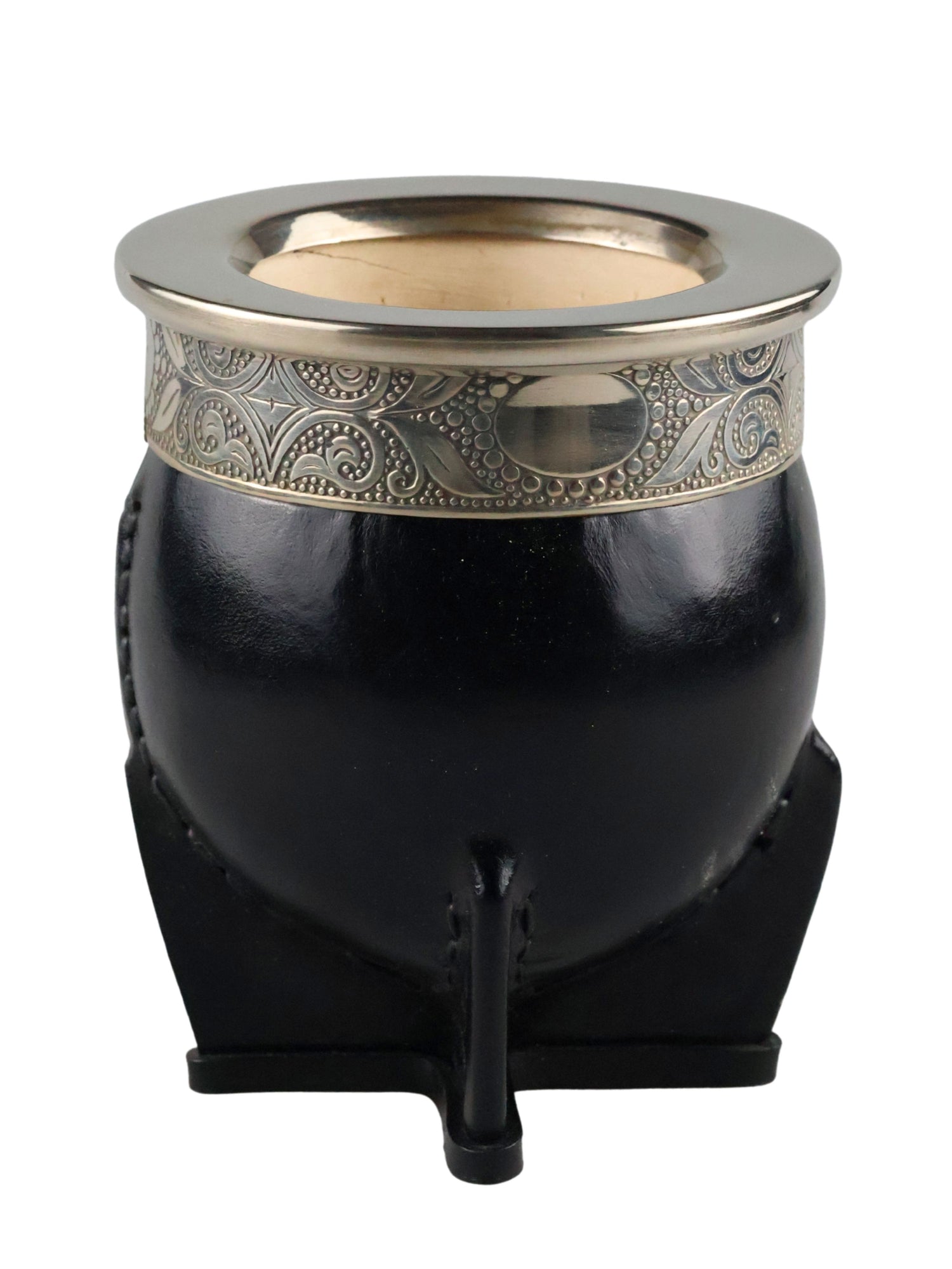 Coupe impériale en maté faite à la main | cuir + argent allemand